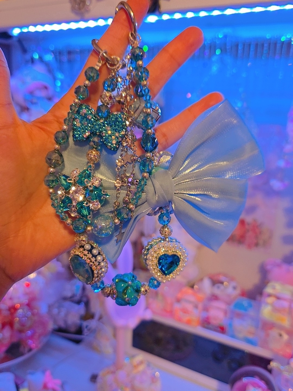 Blue Chain With Bow